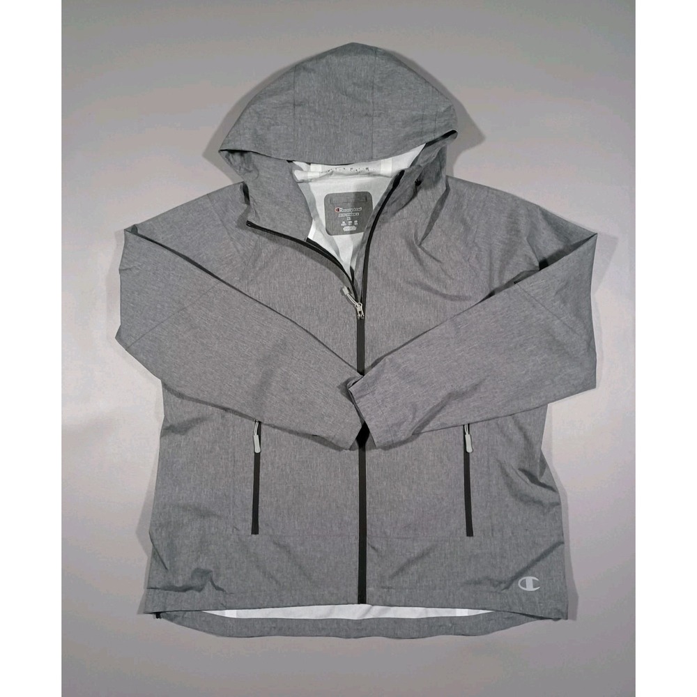 Champion Jacket Mens XL Gray Performance Hooded Full Zip Lightweight